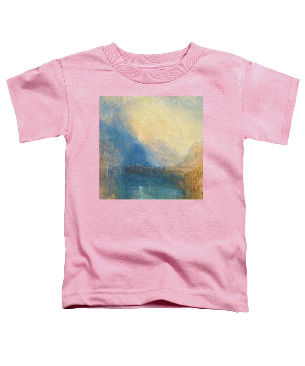 China Flag Toddler T-Shirt featuring the painting Bold Rug Pattern Water Design Mountains by Tony Rubino