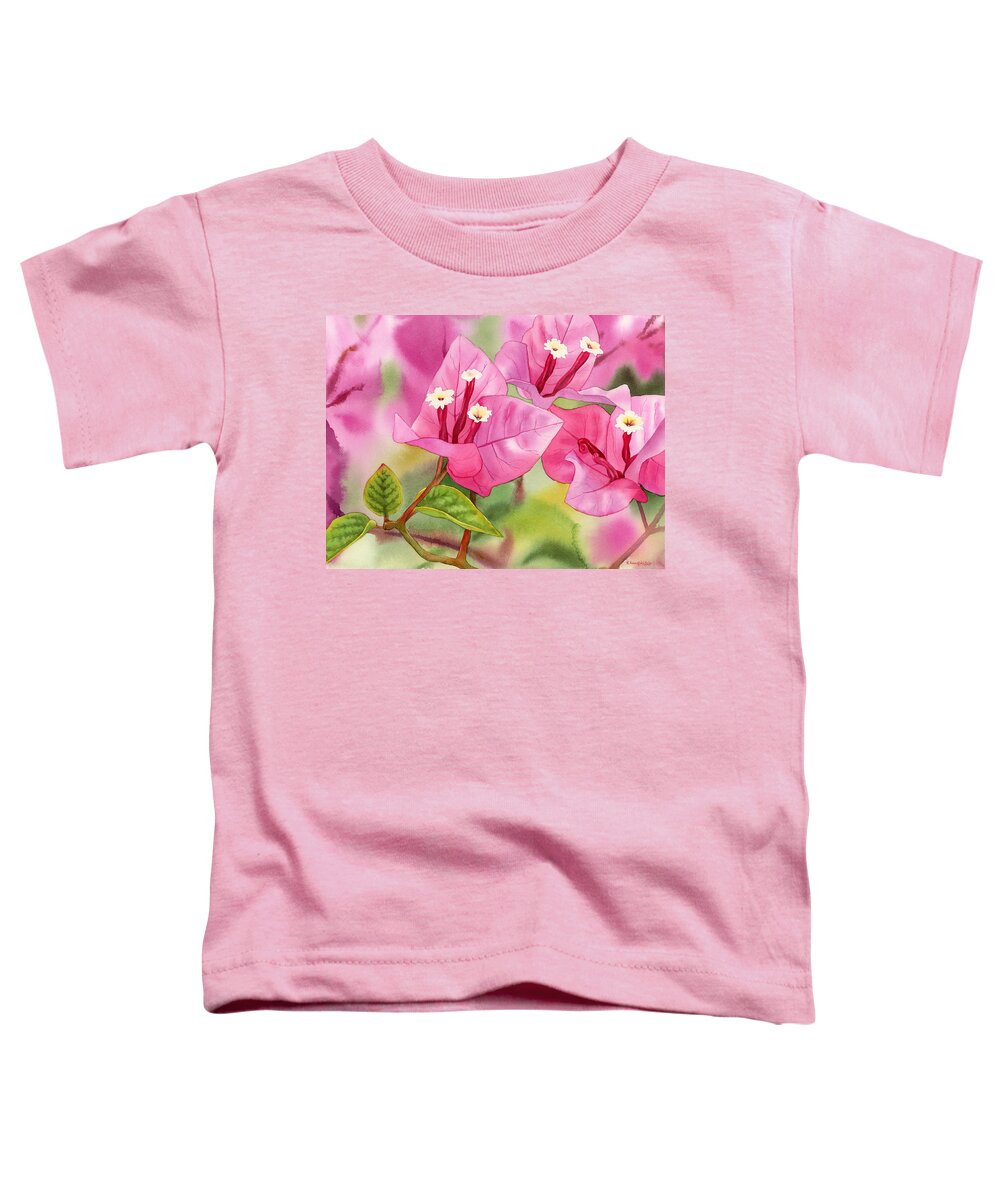 Bougainvillea Toddler T-Shirt featuring the painting Bougainvillea by Espero Art