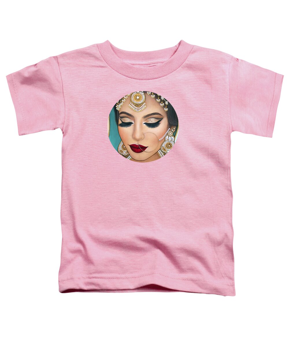Art Toddler T-Shirt featuring the painting Brilliant Indian Beauty by Malinda Prud'homme