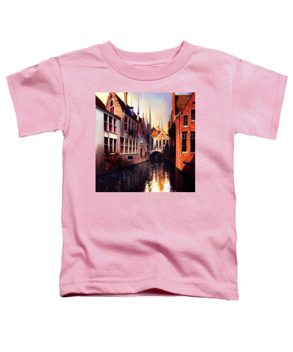 Belgium Toddler T-Shirt featuring the painting Bruges, Belgium - 20 by AM FineArtPrints