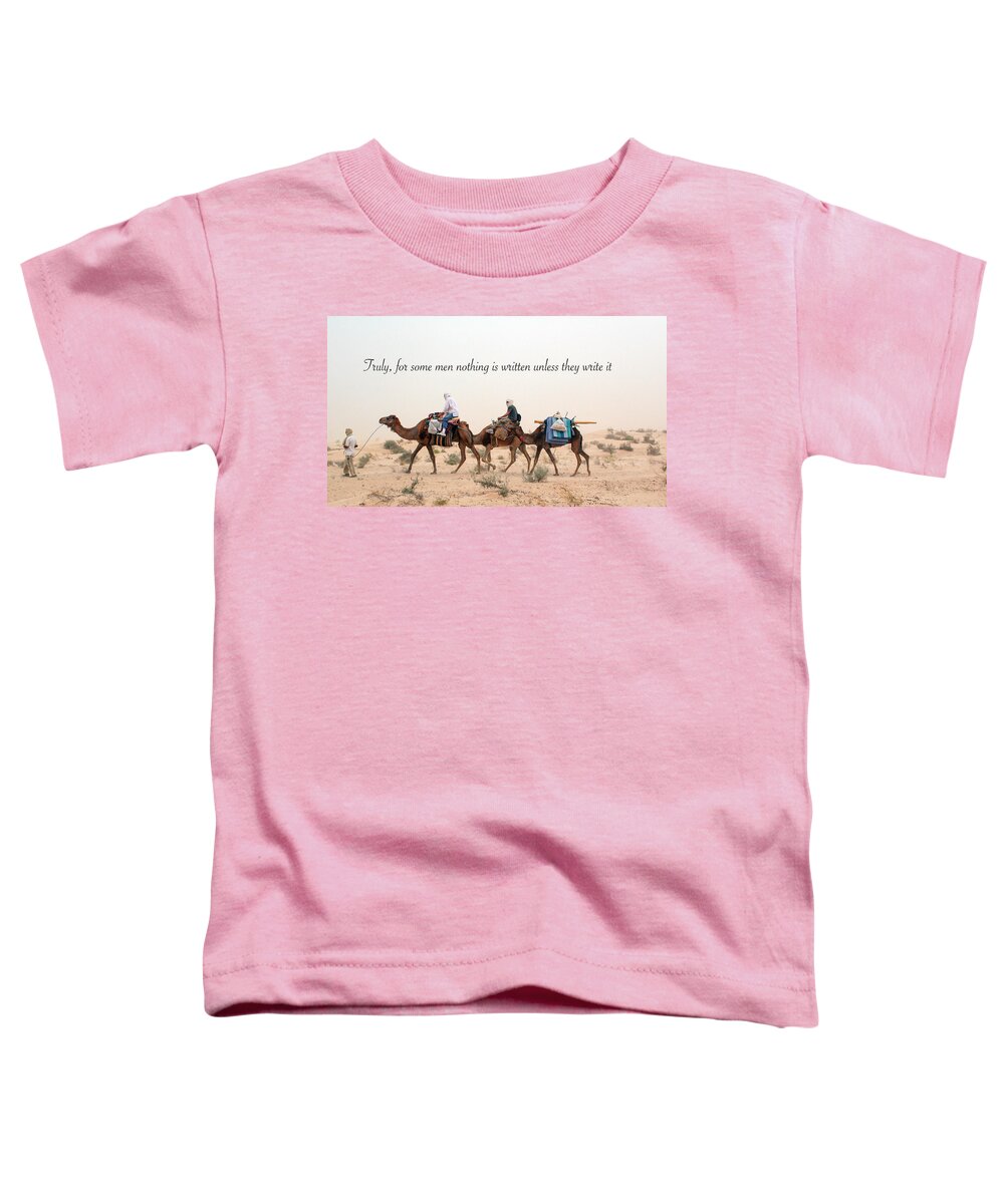 Sahara Toddler T-Shirt featuring the photograph Camels in Tunisia by John Wadleigh