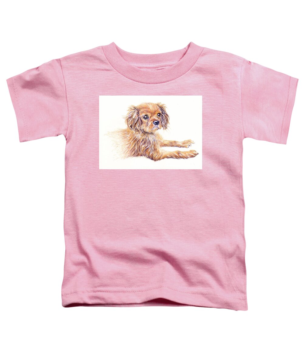 Dog Toddler T-Shirt featuring the painting Cavalier King Charles Dog by Debra Hall