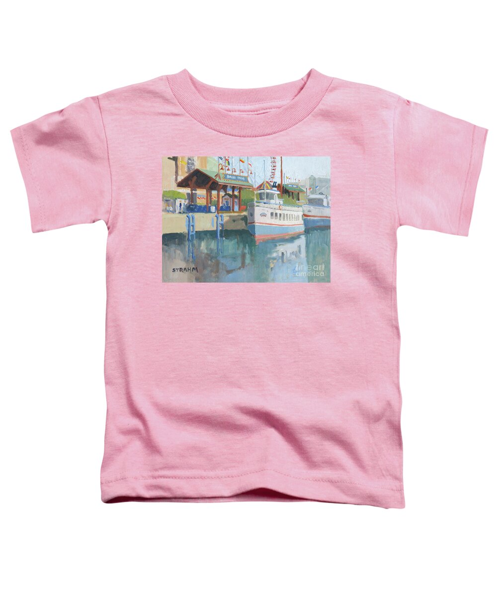 Navy Pier Toddler T-Shirt featuring the painting Chicago's Navy Pier - Chicago, Illinois by Paul Strahm