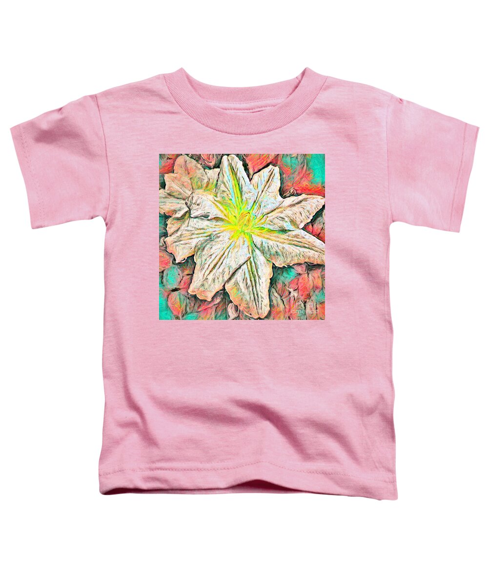 Flower Toddler T-Shirt featuring the mixed media Clematis Dream by Susan Lafleur