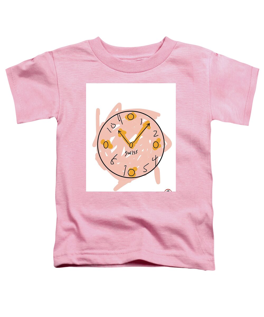  Toddler T-Shirt featuring the painting Clock by Oriel Ceballos