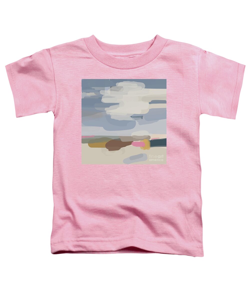 Abstract Landscape Toddler T-Shirt featuring the painting Cloud Study - abstract landscape by Vesna Antic
