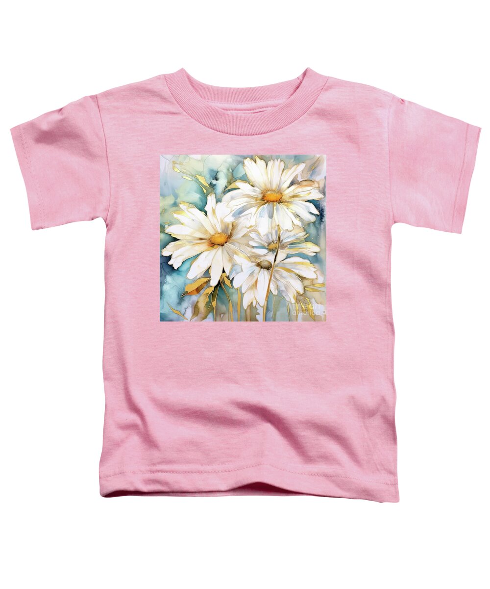 Daisy Flowers Toddler T-Shirt featuring the painting Daisy Glimmer by Tina LeCour