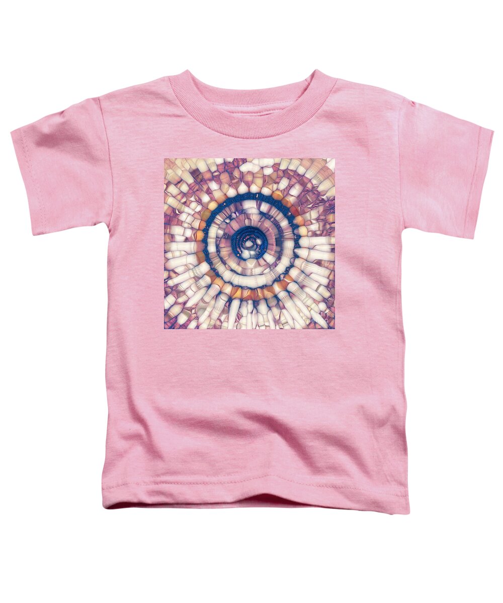 Fabric Toddler T-Shirt featuring the digital art Digital Fabric Mandala by Phil Perkins