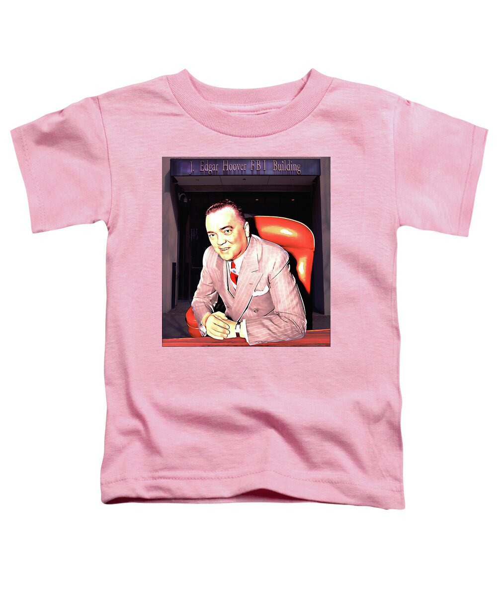 Edgar Toddler T-Shirt featuring the mixed media Director J. Edgar Hoover, Federal Bureau of Investigation by Pheasant Run Gallery