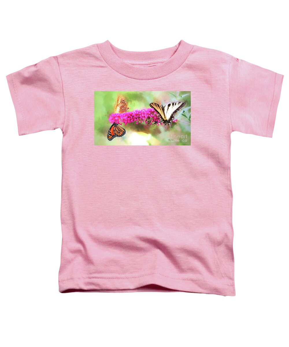 Butterfly Toddler T-Shirt featuring the mixed media Divine Diversity by Tina LeCour