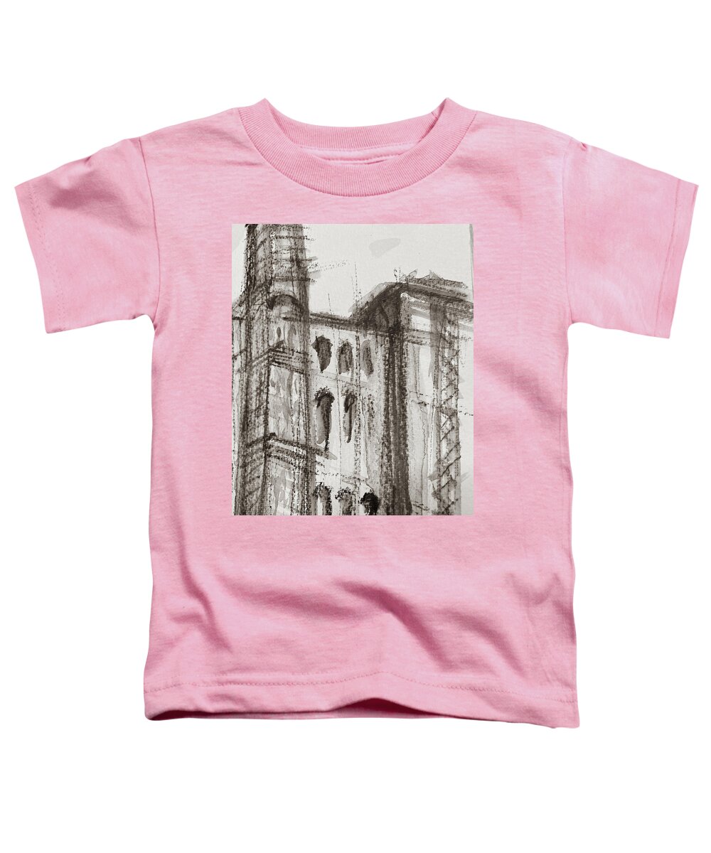 Factory Toddler T-Shirt featuring the drawing Domino Park 2 by Jason Nicholas