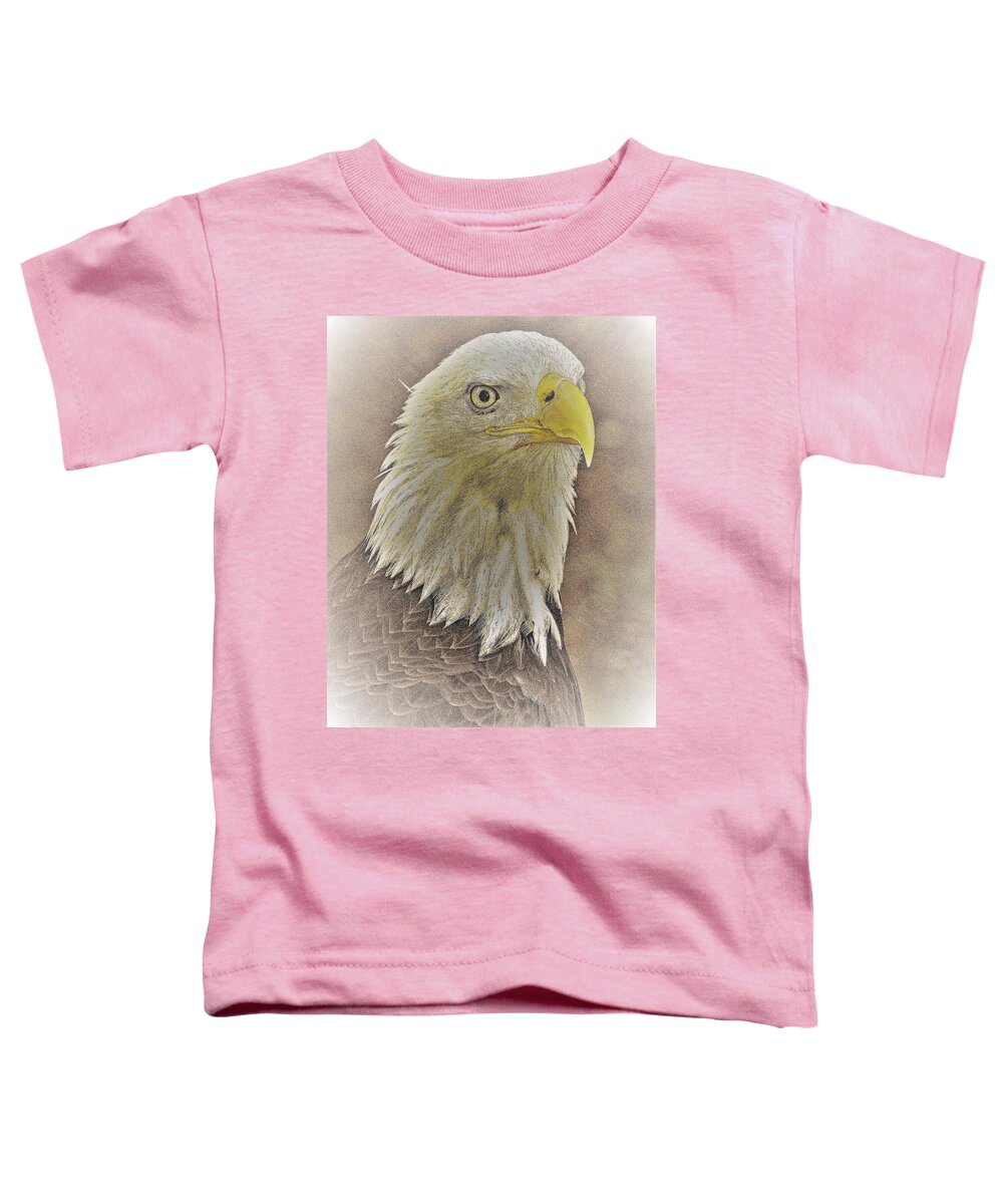 Eagle Eye Close Yellow Feathers Toddler T-Shirt featuring the photograph Eagle2 by John Linnemeyer