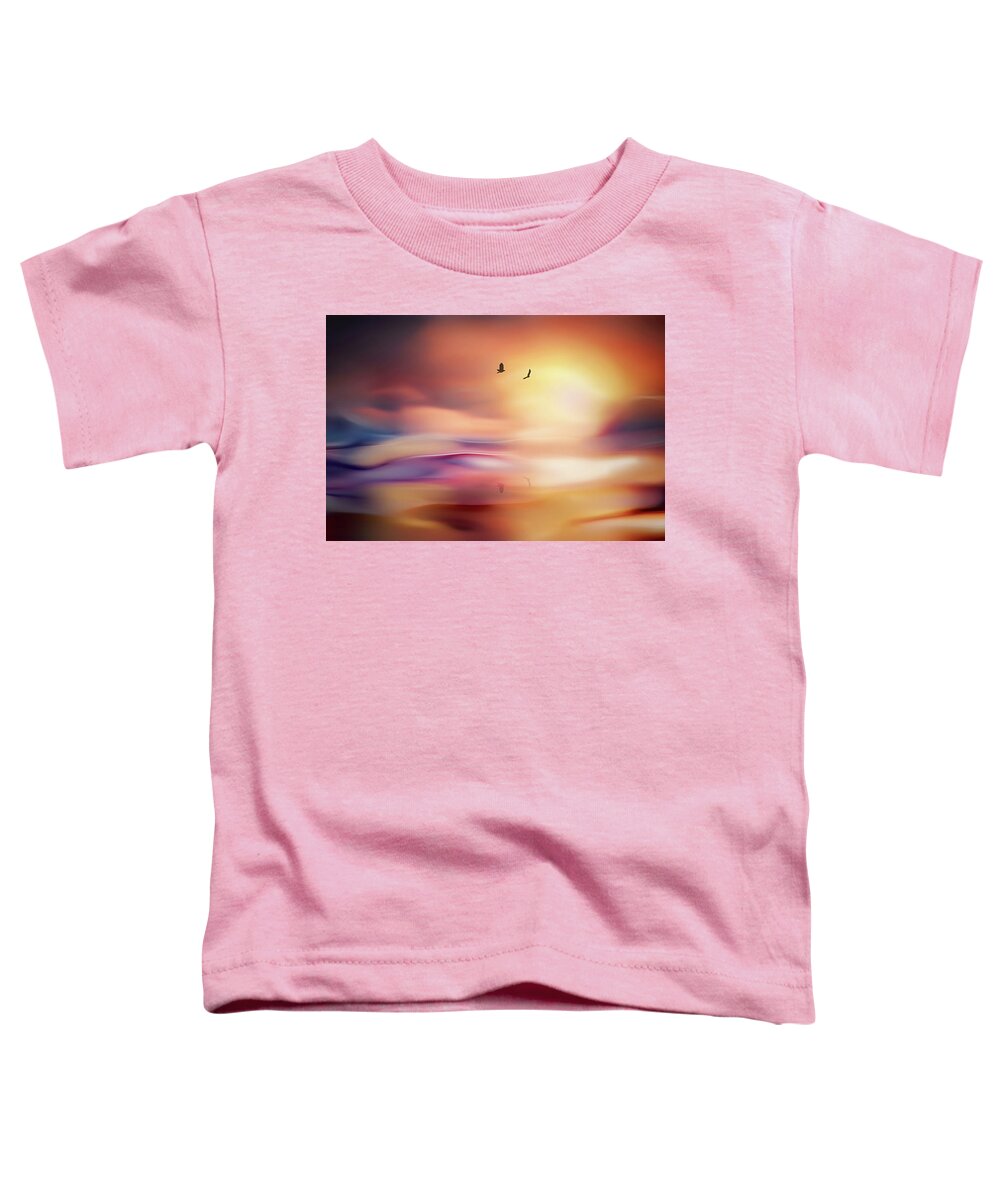 Minimalist Toddler T-Shirt featuring the photograph Evening Flight by Ursula Abresch