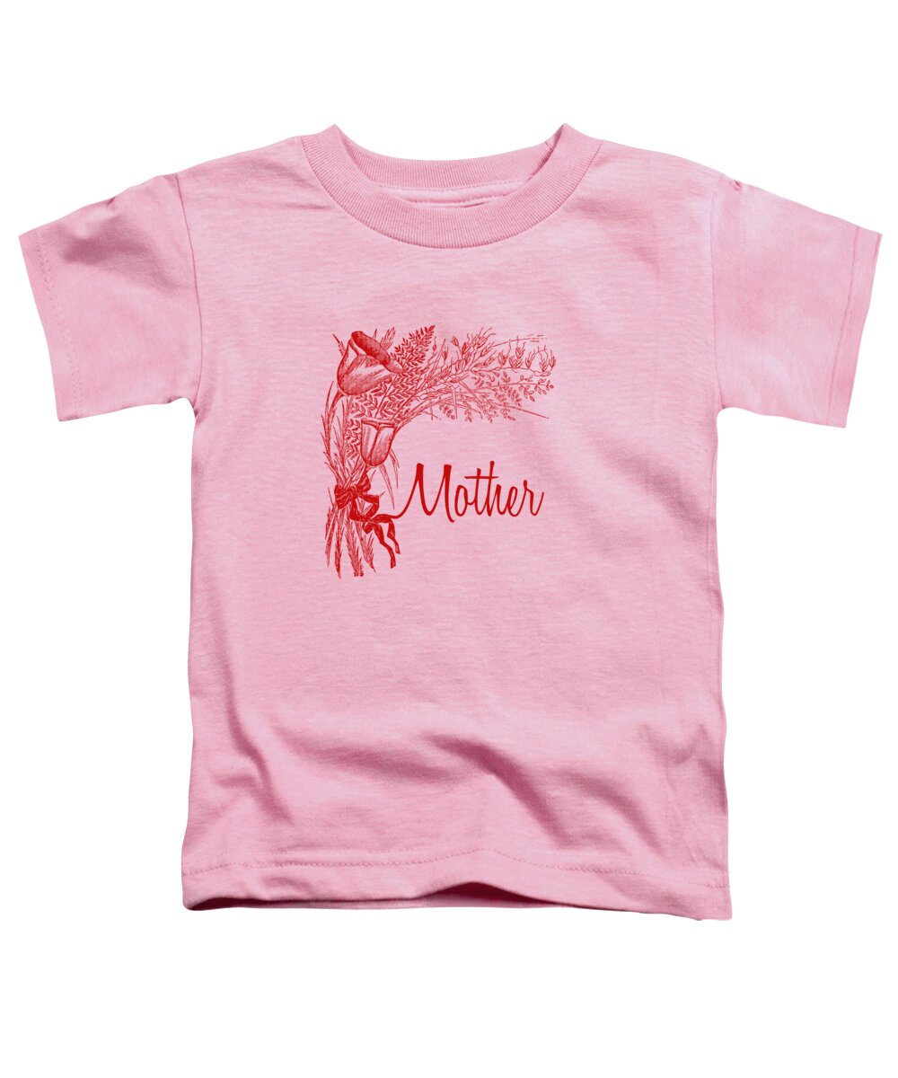Flowers Toddler T-Shirt featuring the mixed media Field Flowers for Mother's Day by Madame Memento