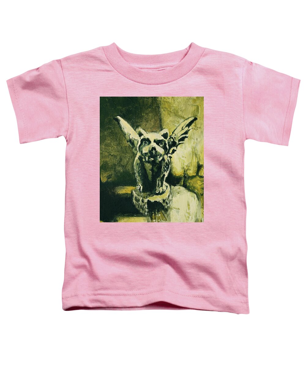 Gargoyle Toddler T-Shirt featuring the painting Gargoyle by Sv Bell