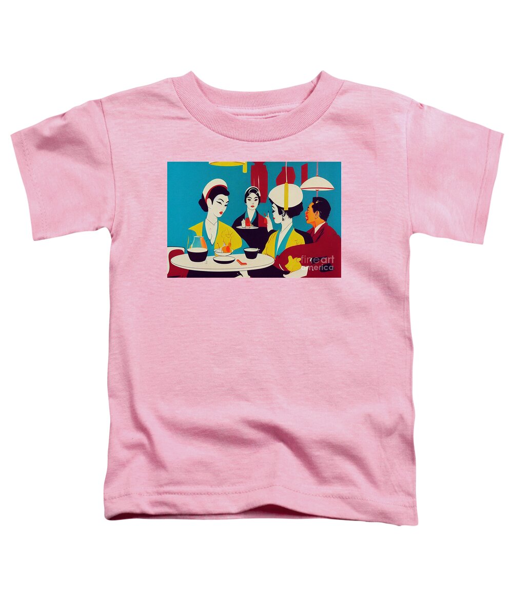 Geisha Lunch Break Toddler T-Shirt featuring the mixed media Geisha Lunch Break III by Jay Schankman