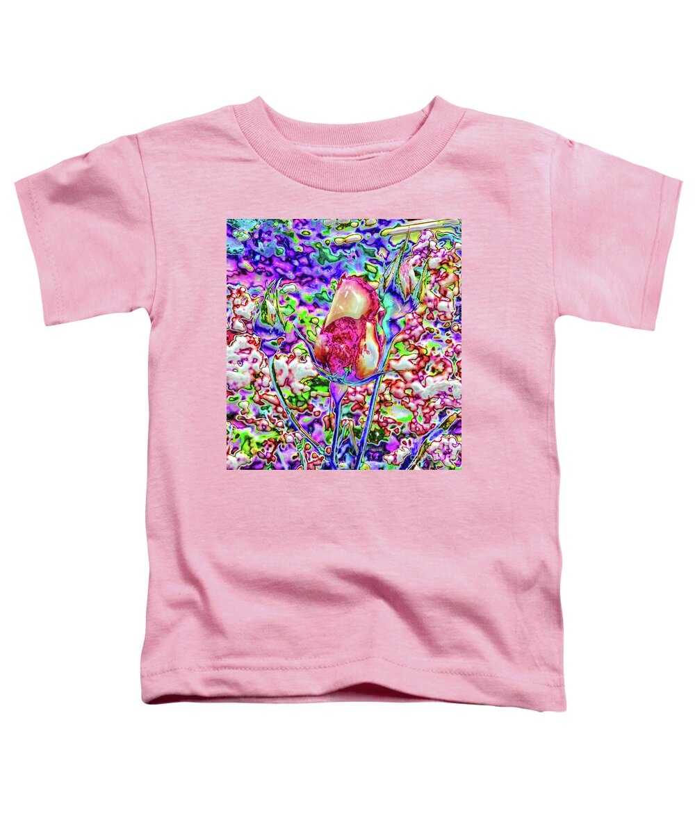 Rose Toddler T-Shirt featuring the photograph Glassy Rosebud by Sea Change Vibes