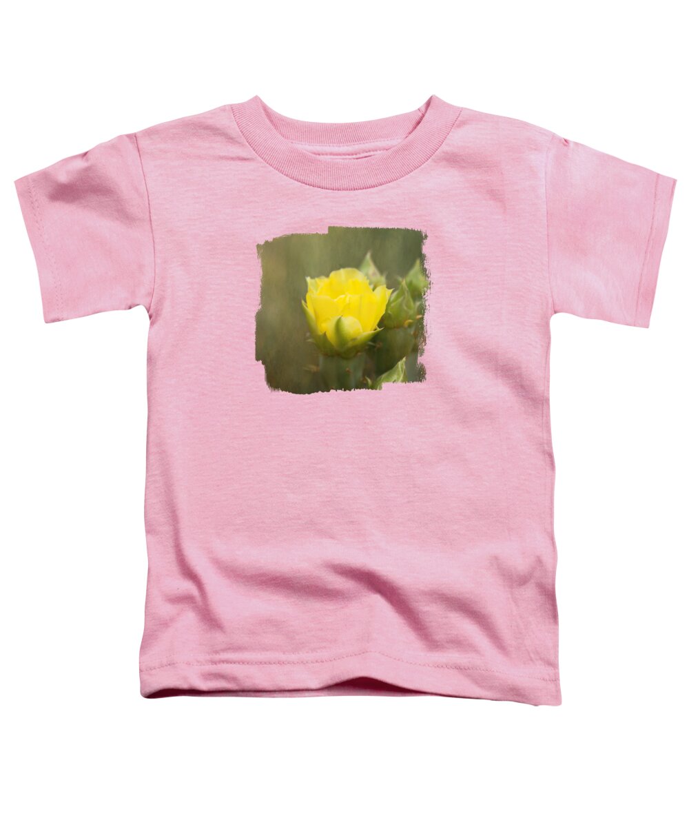 Cactus Flower Toddler T-Shirt featuring the pastel Golden Cactus Beauty by Elisabeth Lucas