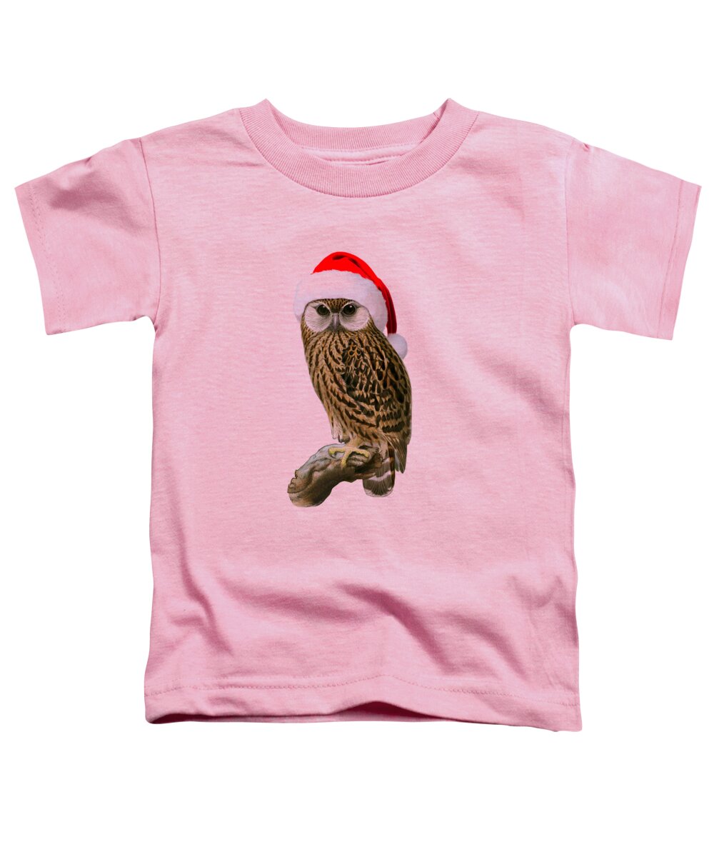 Owl Toddler T-Shirt featuring the digital art Grow Merry Little Owl by Madame Memento