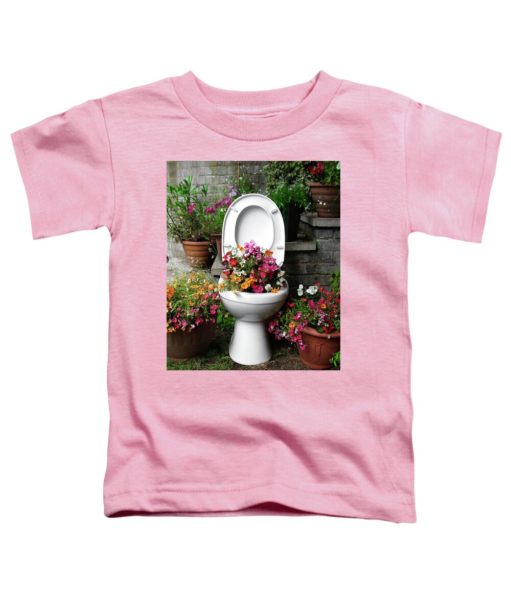 Toilet Toddler T-Shirt featuring the photograph Growing a Little Potty in the Garden by Doc Braham