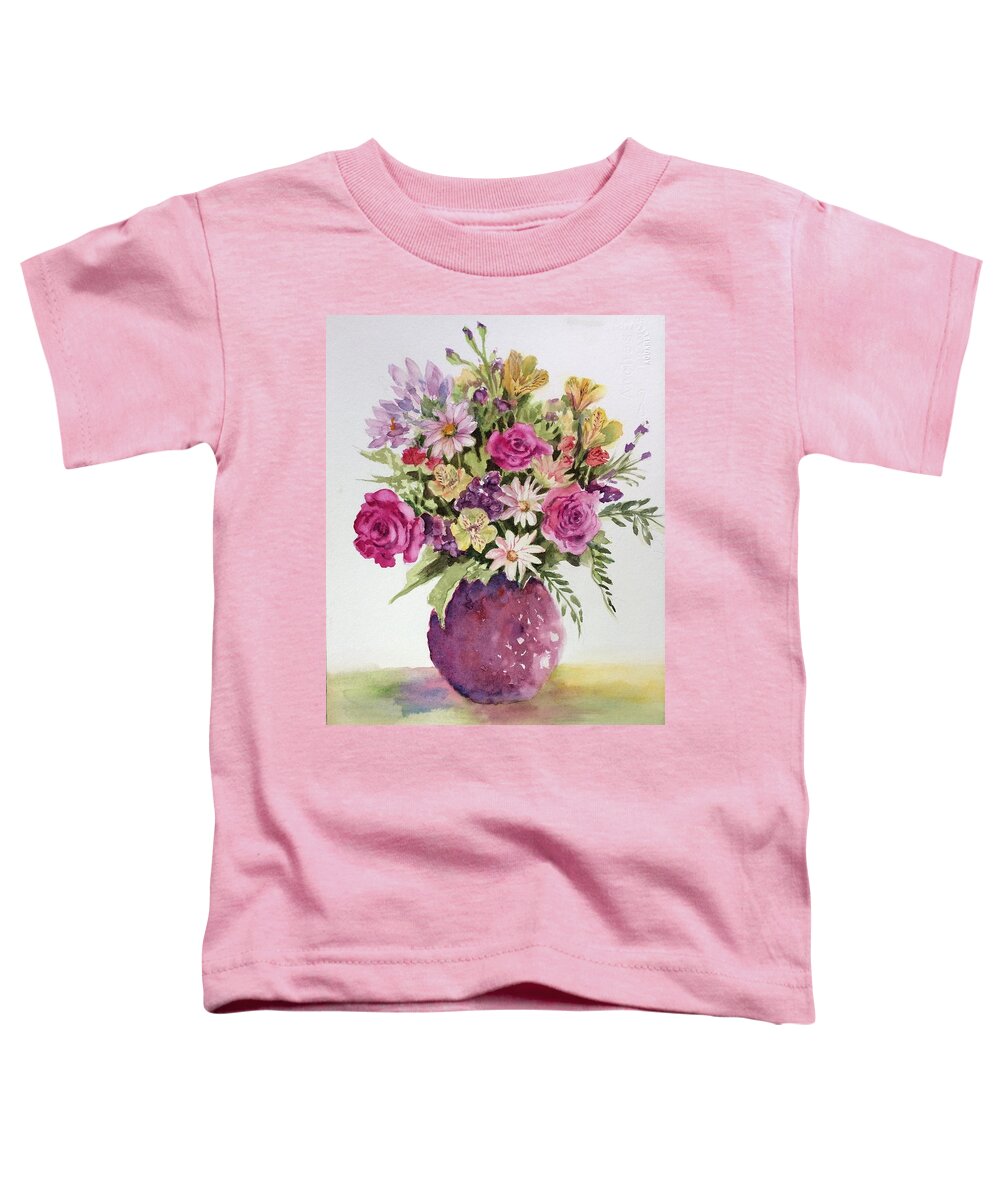 Flowers Toddler T-Shirt featuring the painting Happy Mothers' Day by Barbara Parisien