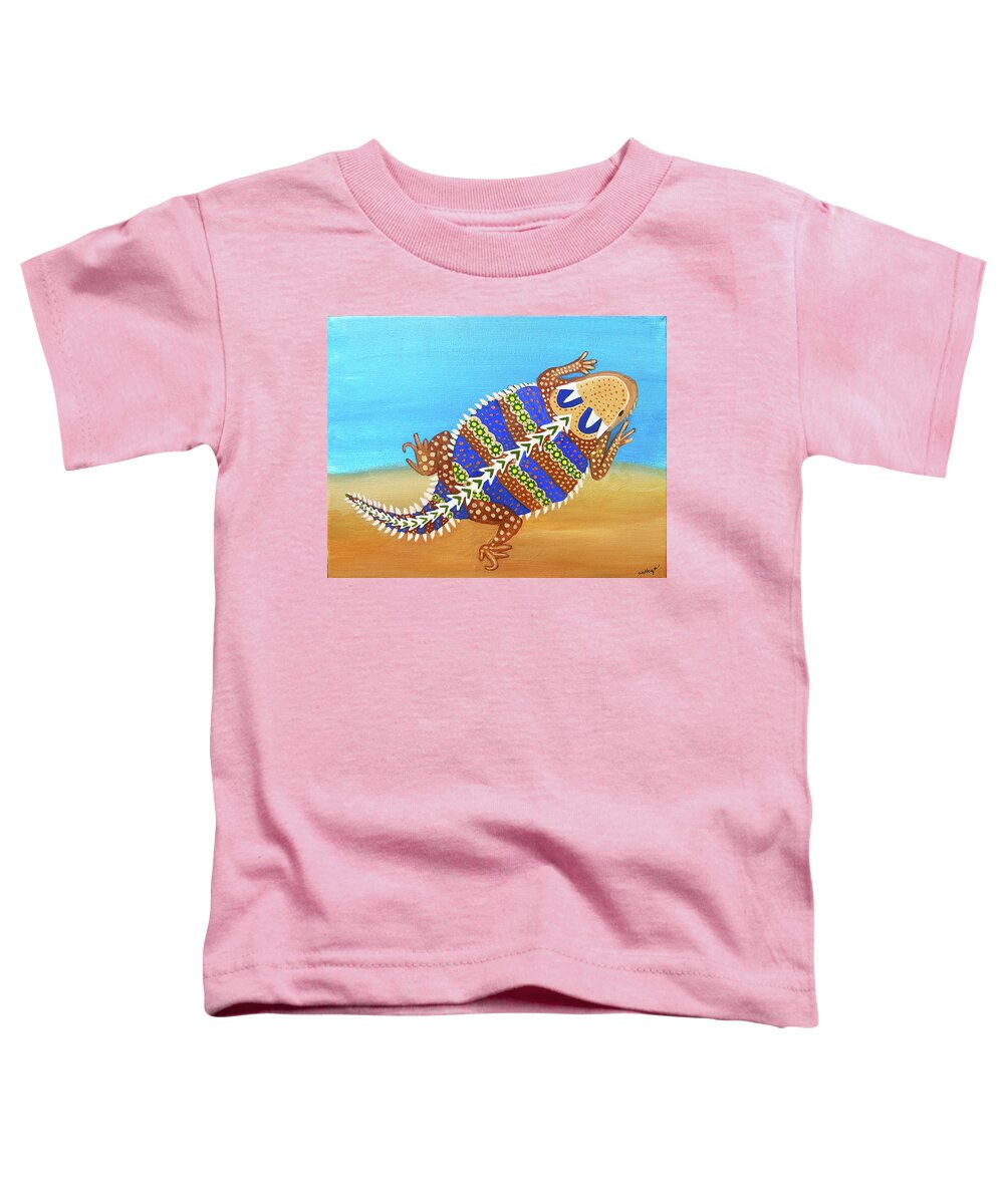Horny Toad Toddler T-Shirt featuring the painting Horny Toad by Christina Wedberg