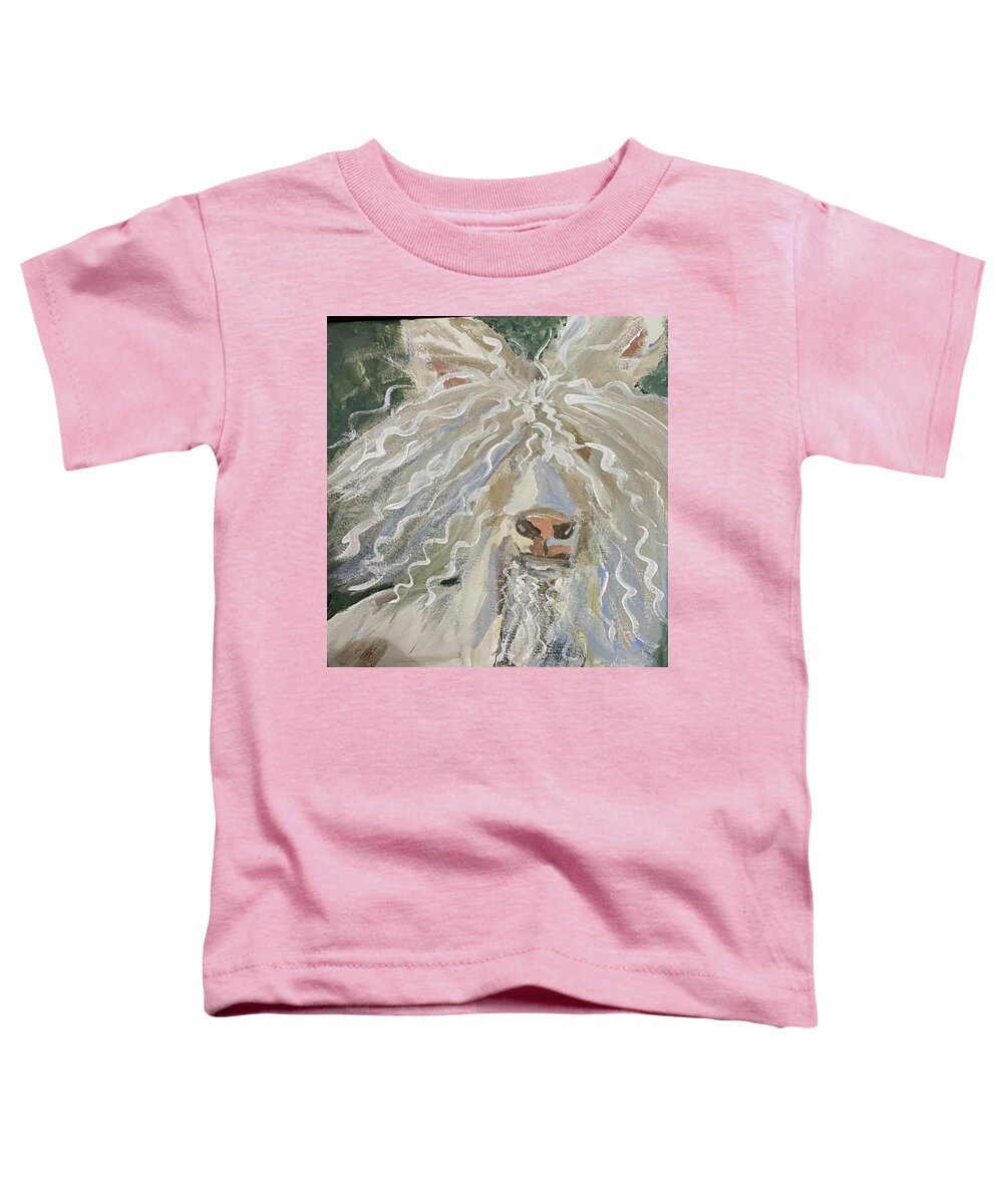 Llama Toddler T-Shirt featuring the painting Identity Crisis by Kathy Bee