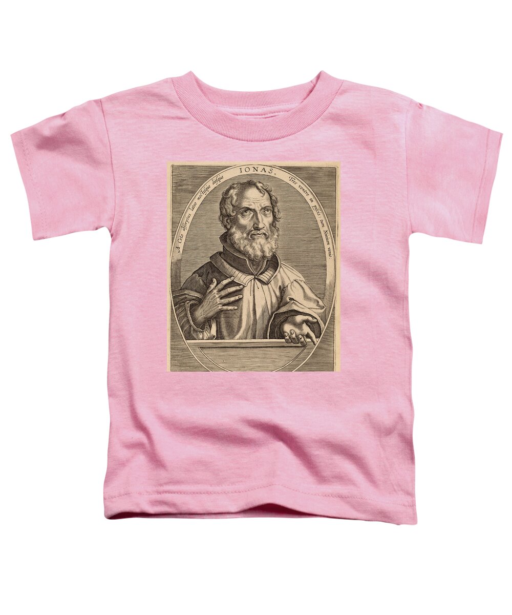 Theodor Galle Toddler T-Shirt featuring the drawing Jonas by Theodor Galle