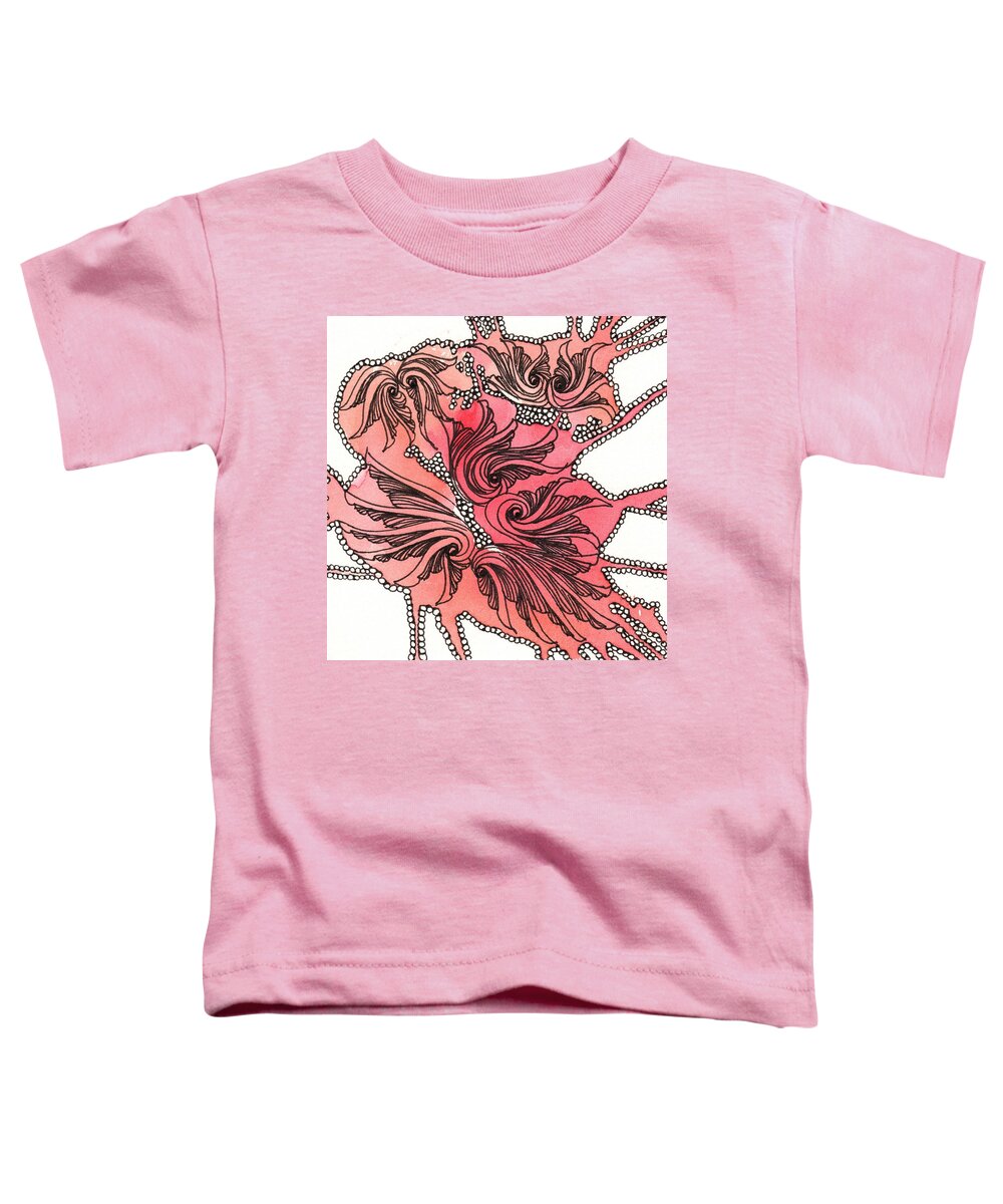 Zentangle Toddler T-Shirt featuring the drawing Just Wing It by Jan Steinle