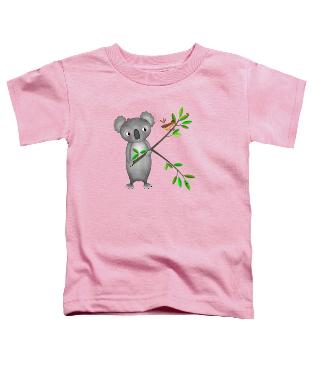 Koala Toddler T-Shirt featuring the digital art K is for a Cute Koala by Valerie Drake Lesiak