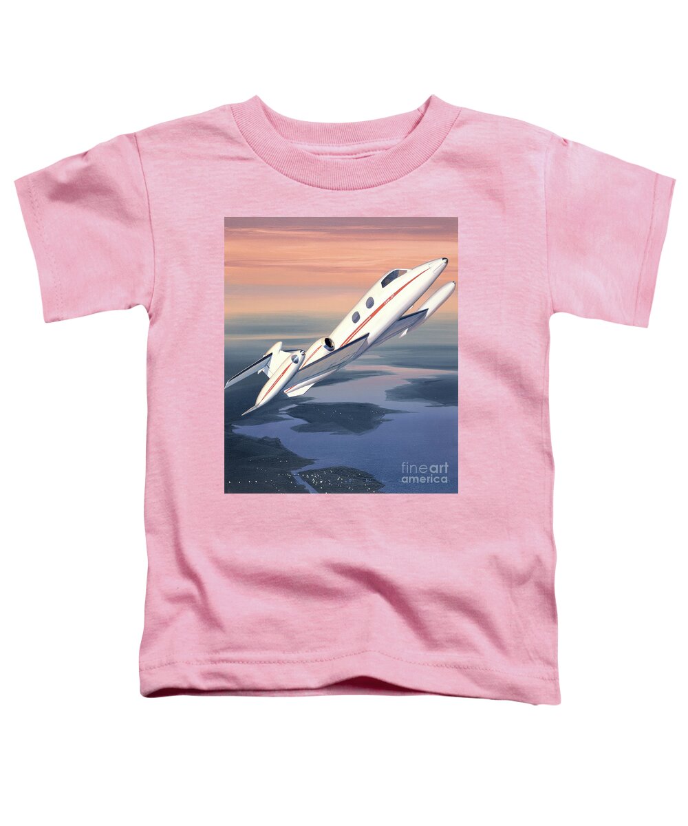Aircraft Toddler T-Shirt featuring the painting Learjet 23 by Jack Fellows