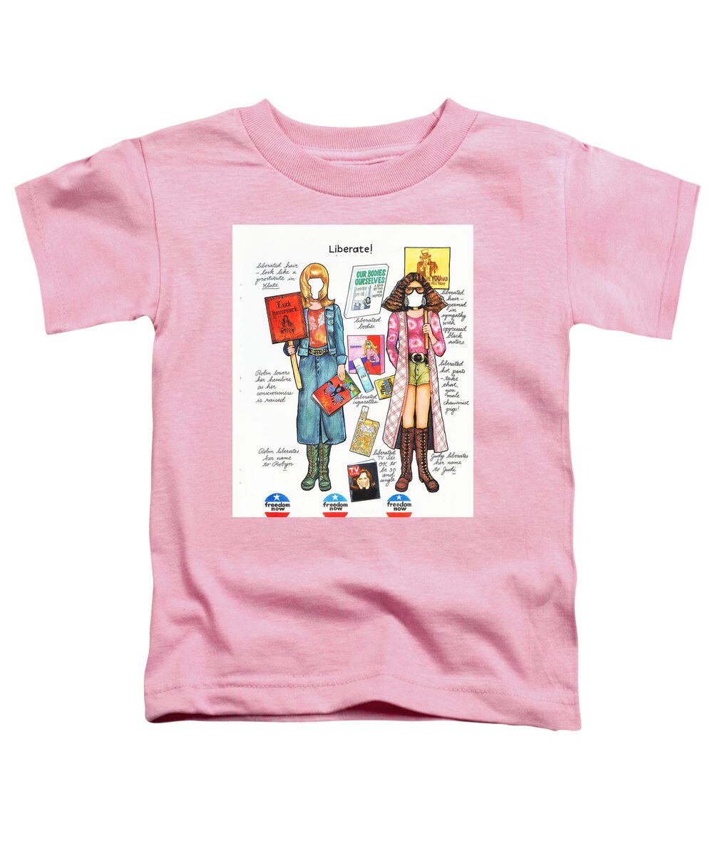 Women Toddler T-Shirt featuring the mixed media Liberate-This Years Girl by Sally Edelstein