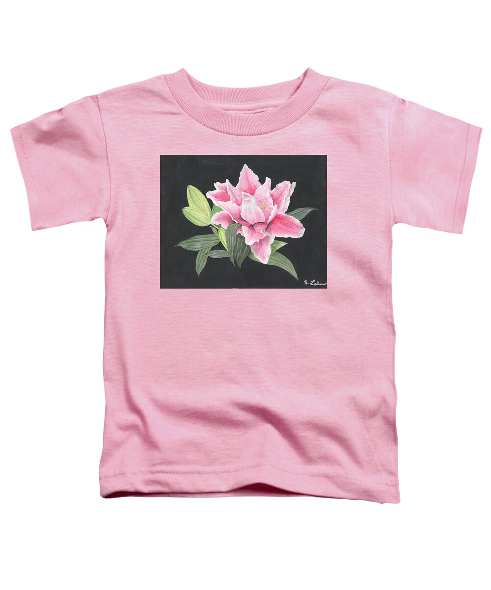 Lily Buds Toddler T-Shirt featuring the painting Lily Buds by Bob Labno