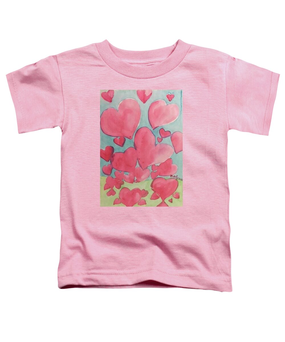 Ricardos Art 37 Toddler T-Shirt featuring the painting Loving Hearts by Ricardo Penalver deceased