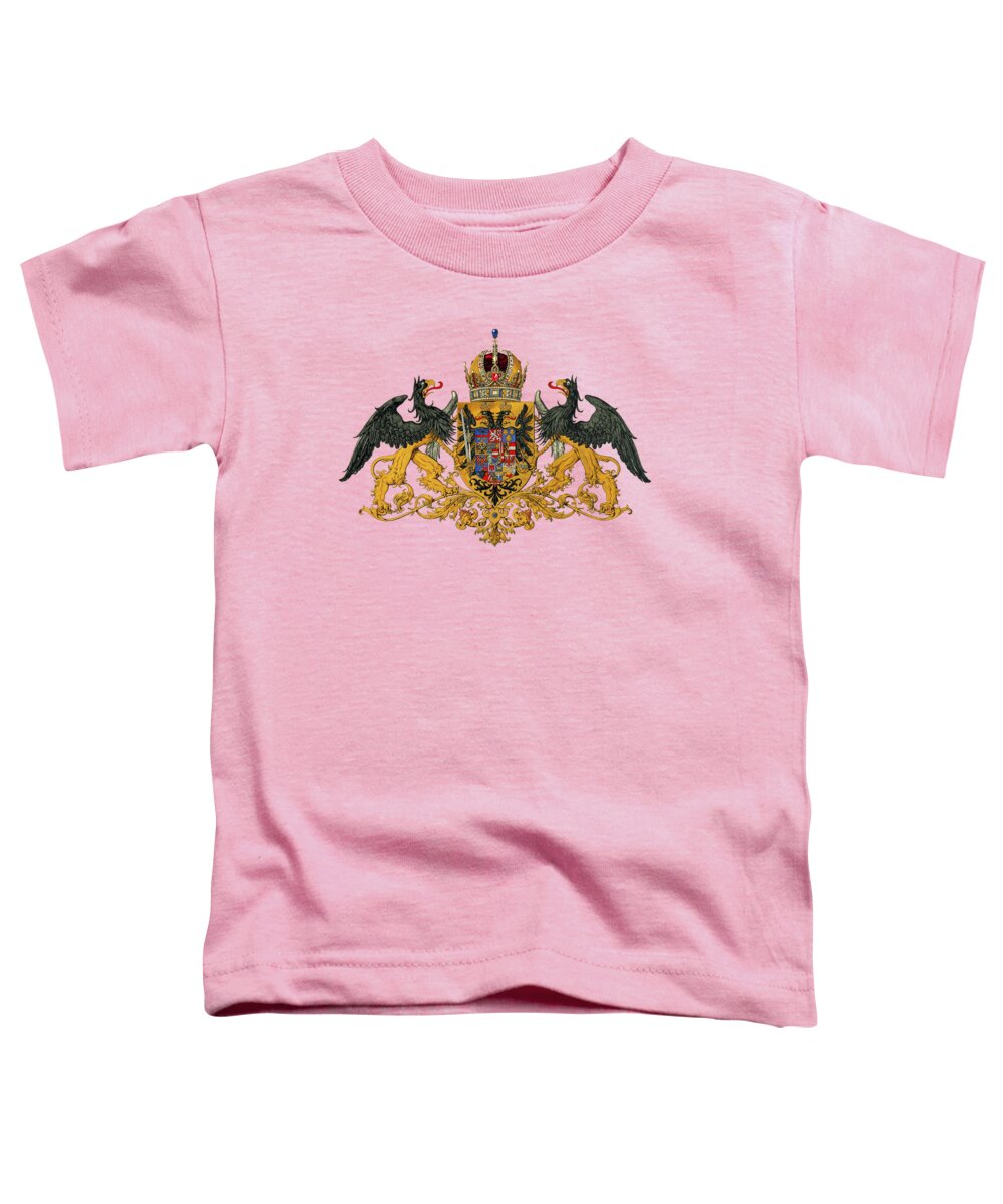 Coat Of Arms Of Austria Toddler T-Shirt featuring the drawing Medium Coat of Arms of the Austrian Countries, 1915 by Helga Novelli