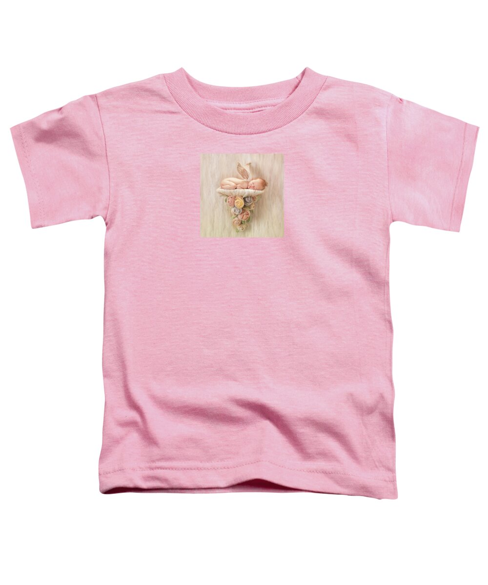 Angel Toddler T-Shirt featuring the photograph Newborn Angel with Roses by Anne Geddes