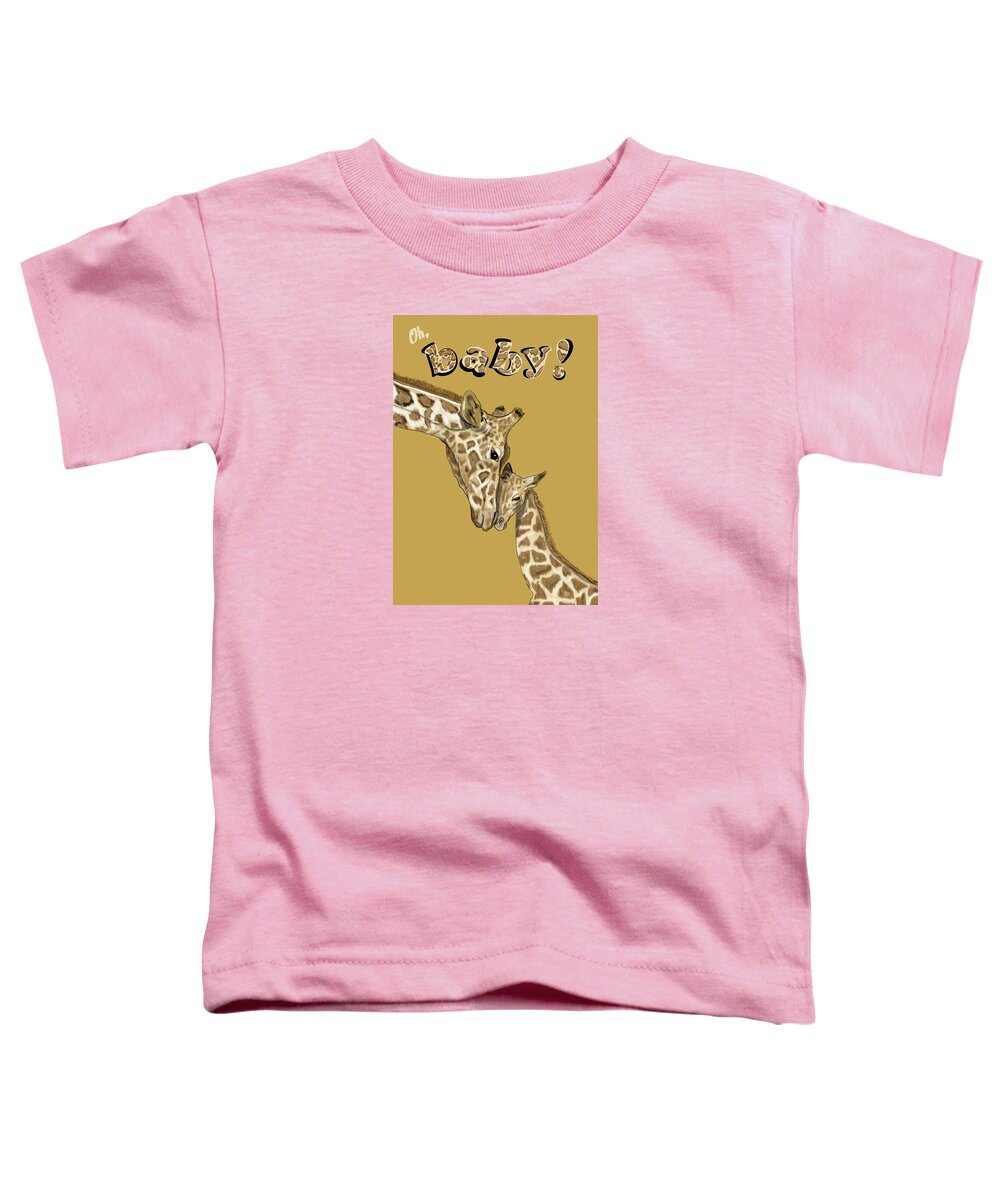 Oh Baby Toddler T-Shirt featuring the mixed media Oh Baby by Judy Cuddehe