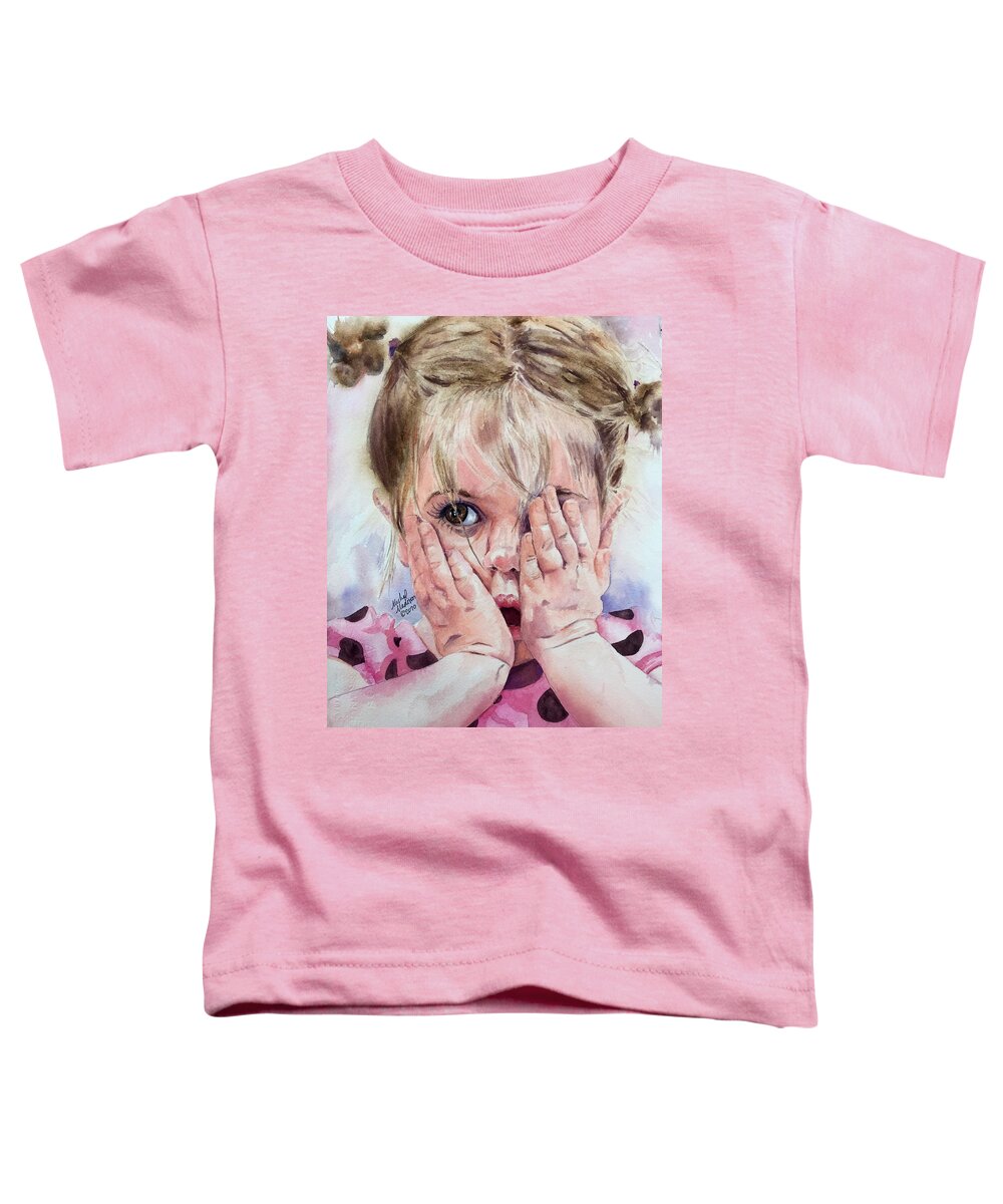 Expressive Child Toddler T-Shirt featuring the painting Oh My by Michal Madison