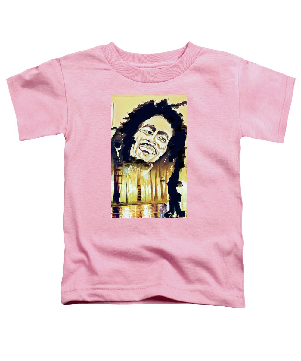  Toddler T-Shirt featuring the painting One Love 2.0 by Angie ONeal