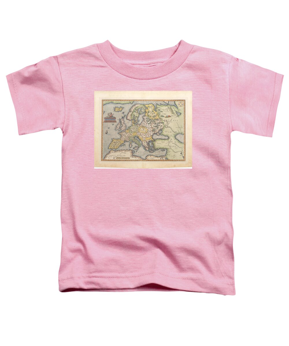 Map Toddler T-Shirt featuring the painting ORTELIUS Europae by MotionAge Designs