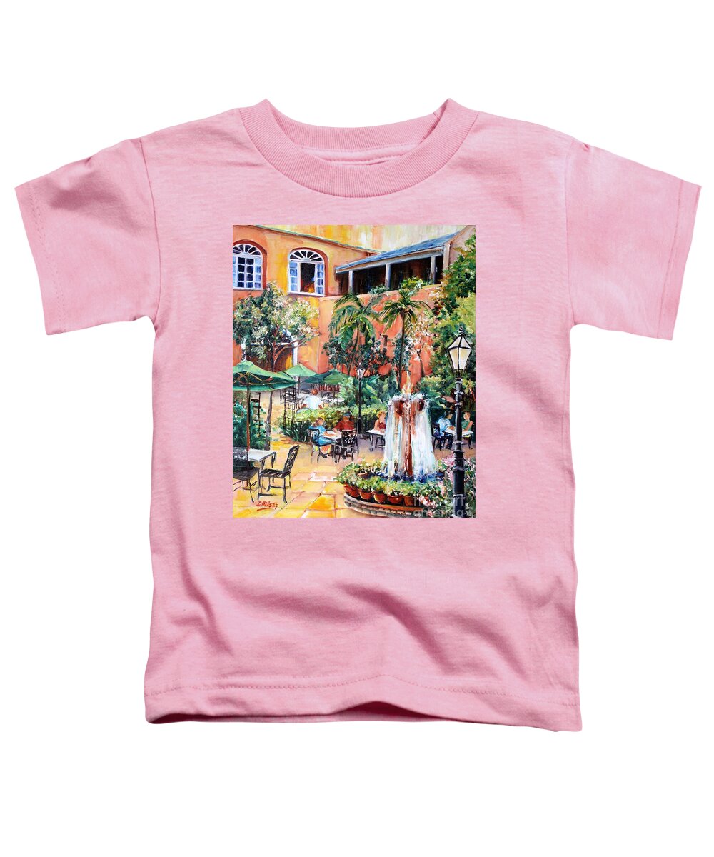 New Orleans Toddler T-Shirt featuring the painting Pat O'Brien's Courtyard by Diane Millsap