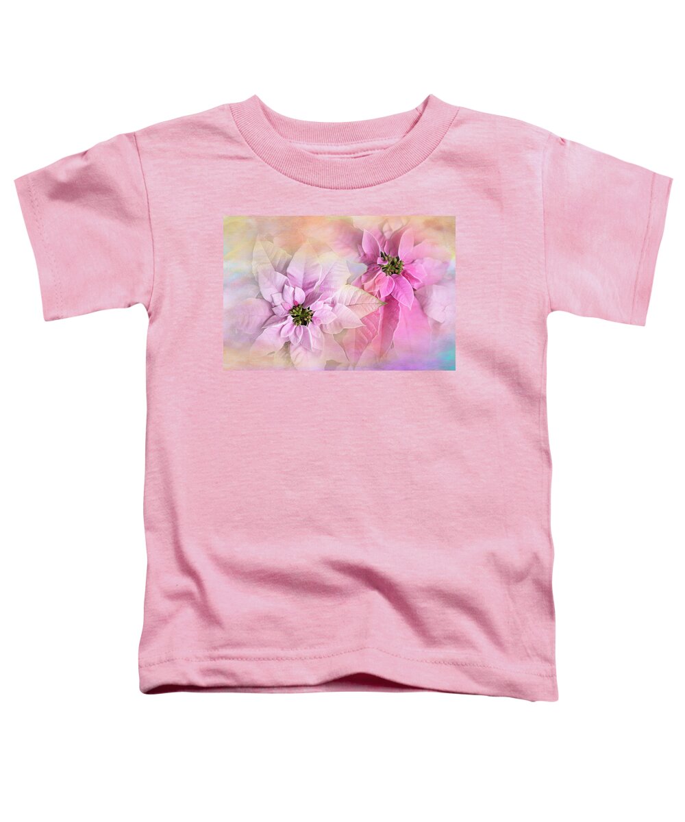 Poinsettia Toddler T-Shirt featuring the photograph Pink Poinsettias by Theresa Tahara