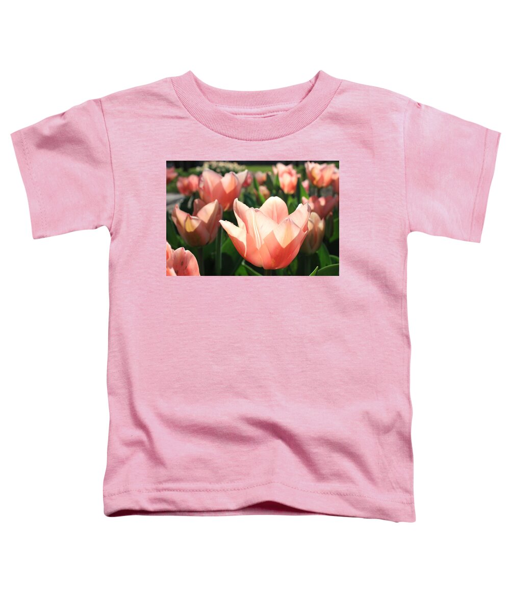 Flower Toddler T-Shirt featuring the photograph Pink Tulips by Gerry Bates