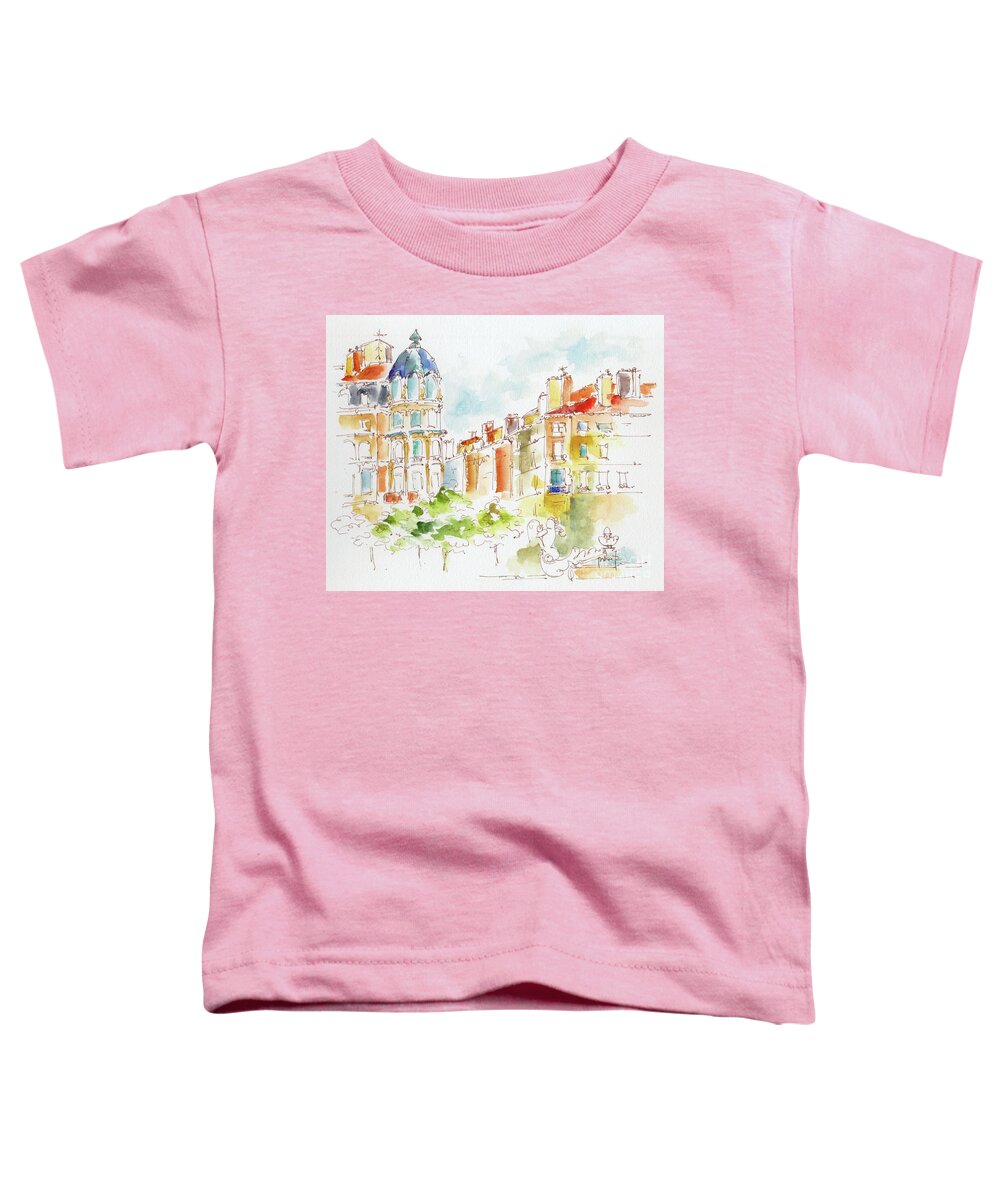 Impressionism Toddler T-Shirt featuring the painting Place Des Jacobins Lyon by Pat Katz