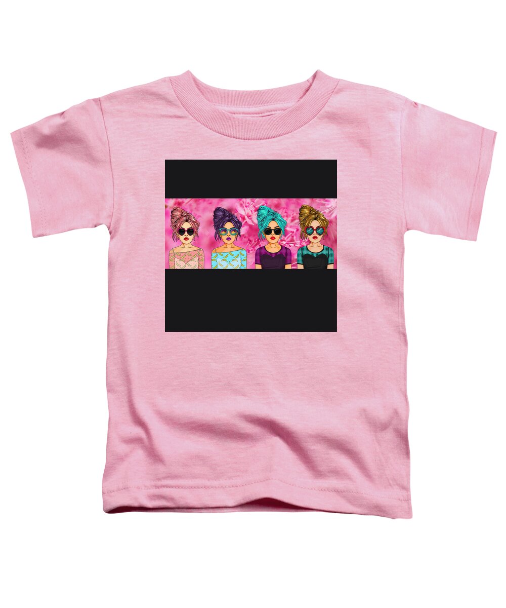 Pop Art Toddler T-Shirt featuring the digital art Pop Art Pink Pop by Caterina Christakos