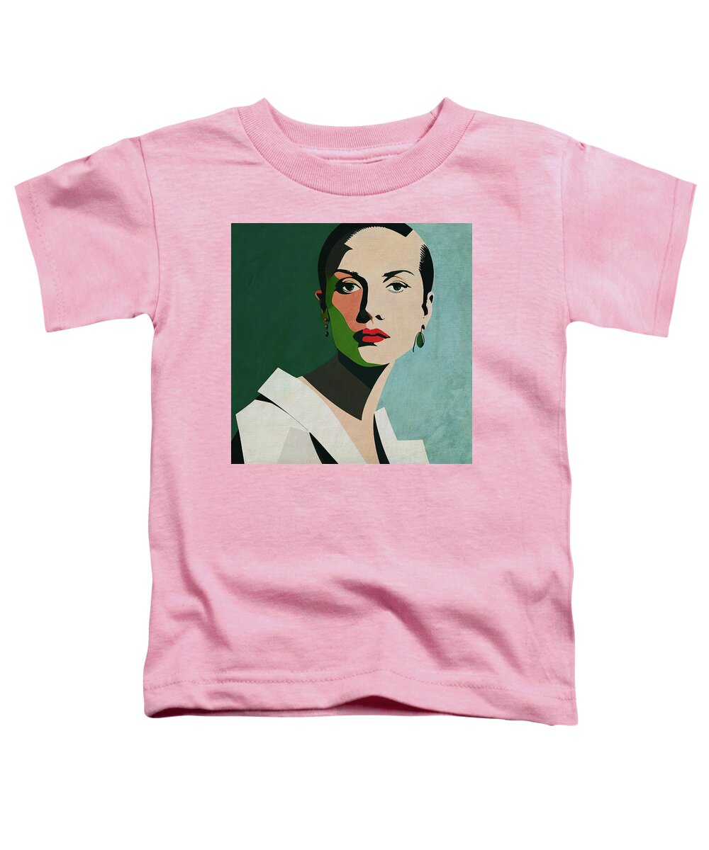 Women Toddler T-Shirt featuring the digital art Portrait of Delphine by Jan Keteleer