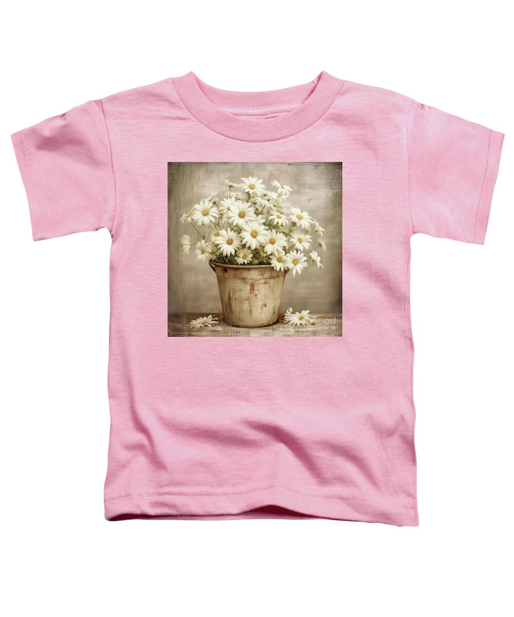 Daisy Flowers Toddler T-Shirt featuring the painting Potted Daisies by Tina LeCour