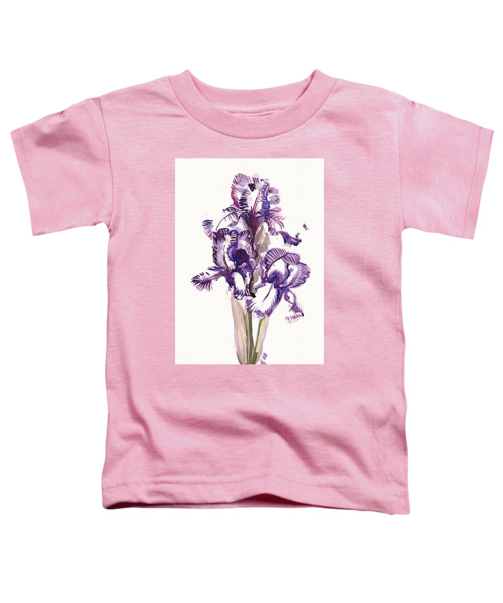 Iris Toddler T-Shirt featuring the painting Purple Iris by George Cret