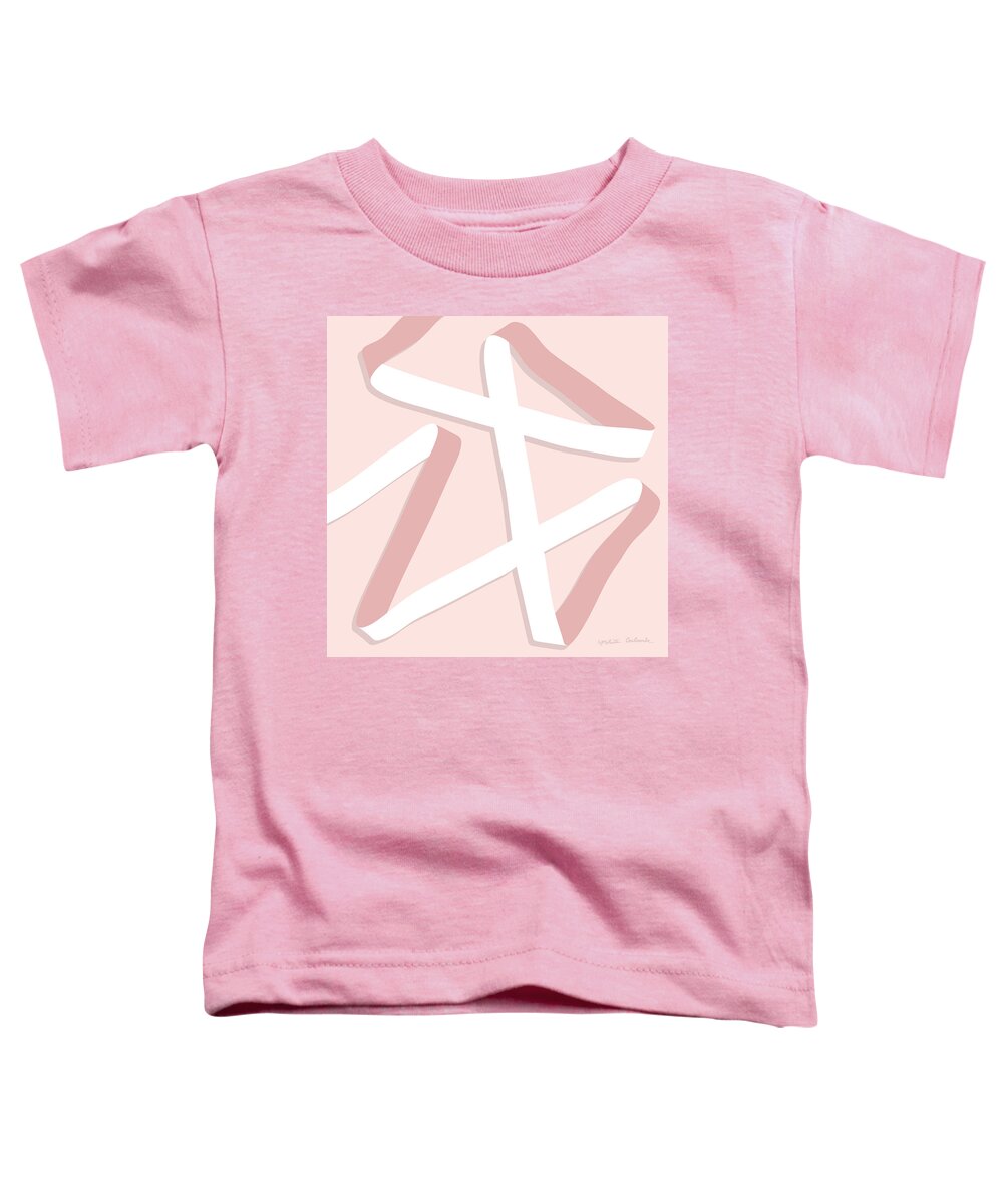 One Line Toddler T-Shirt featuring the painting Ribbon 10 in blush by Nikita Coulombe