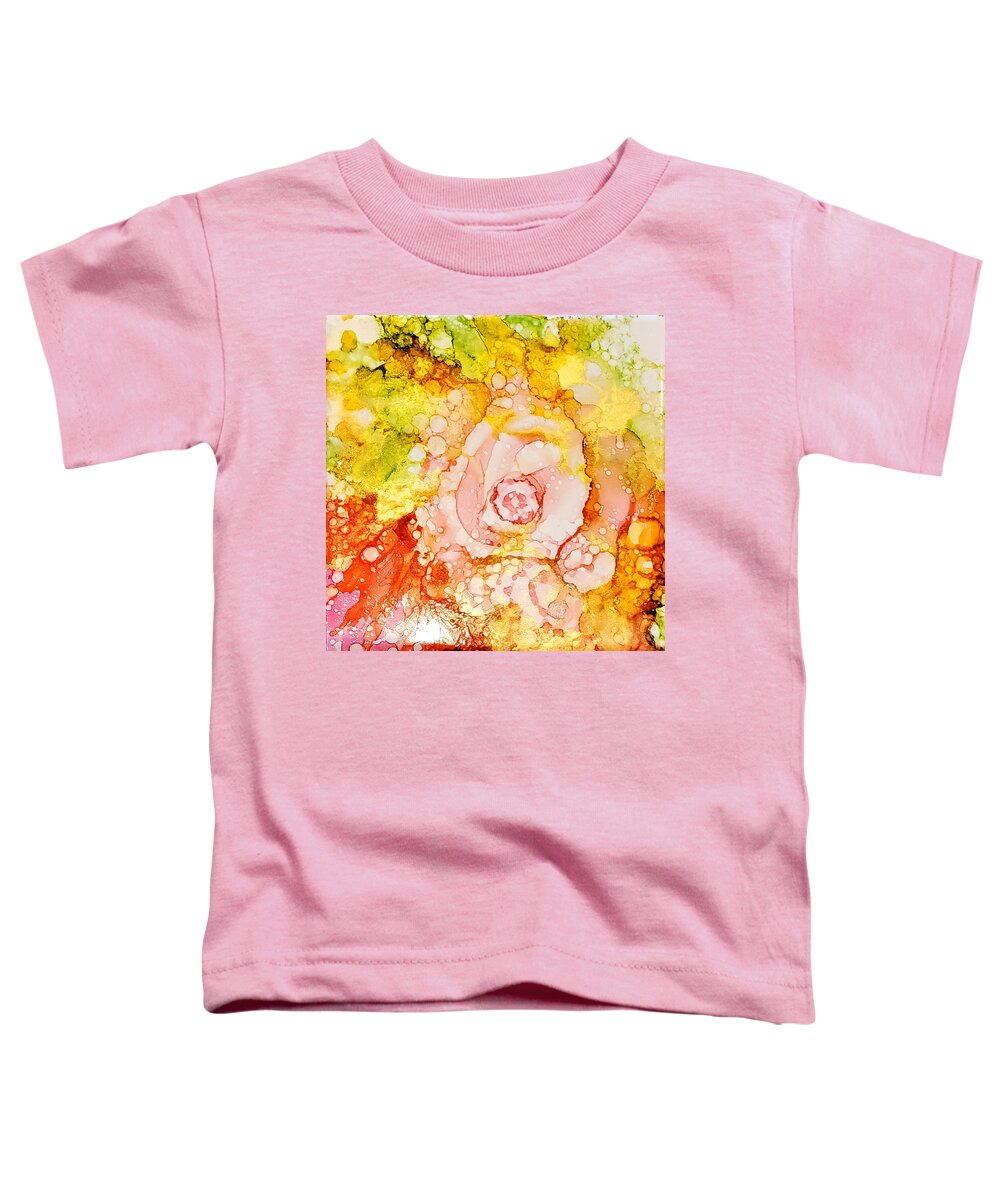 Alcohol Inks Toddler T-Shirt featuring the painting Rose Water by Holly Winn Willner